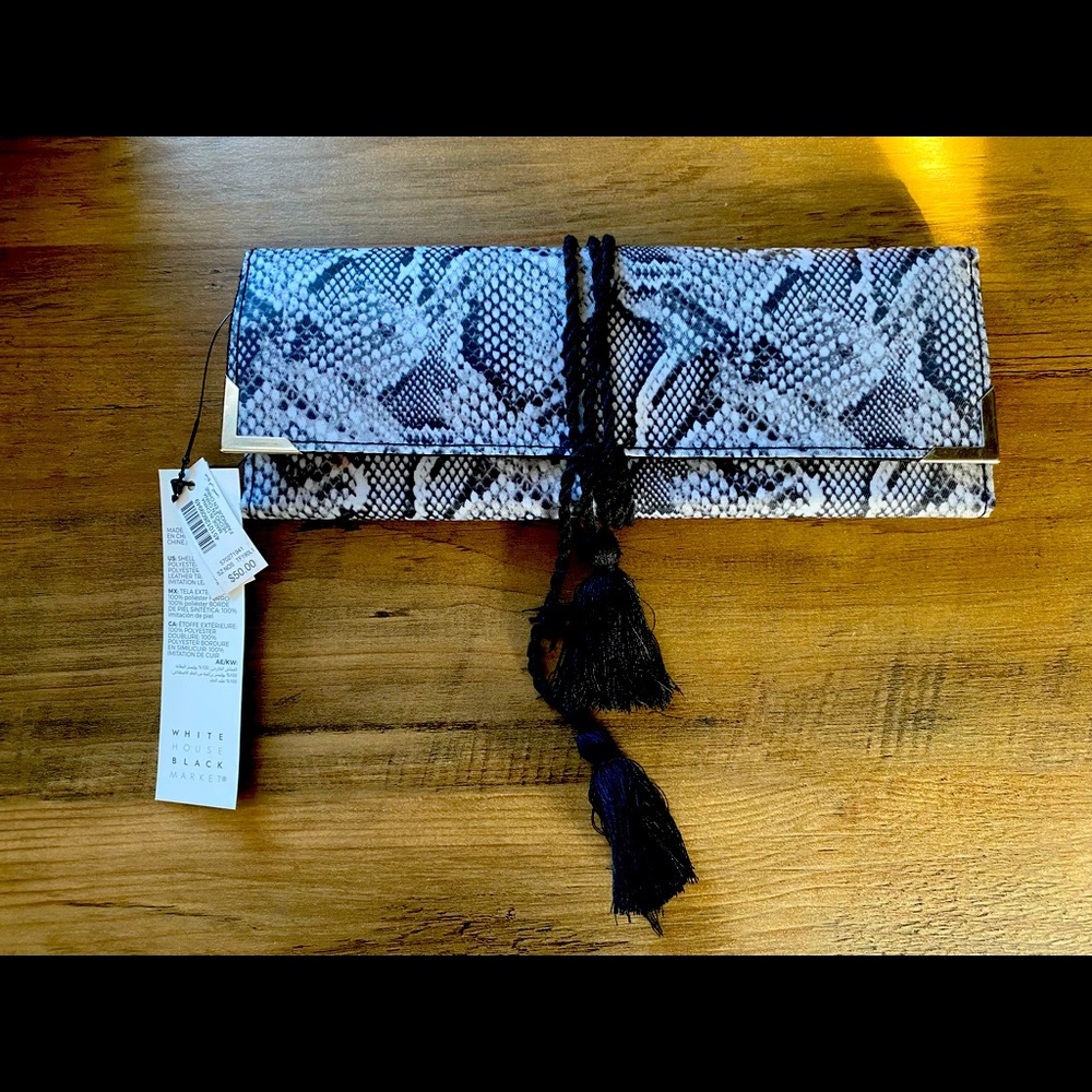 White House Black Market snake print jewelry travel organizer